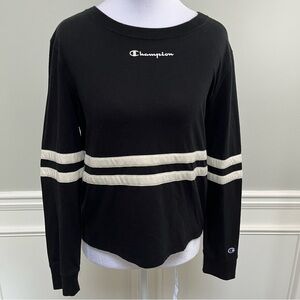 Champion Heritage Black and Cream Tee S